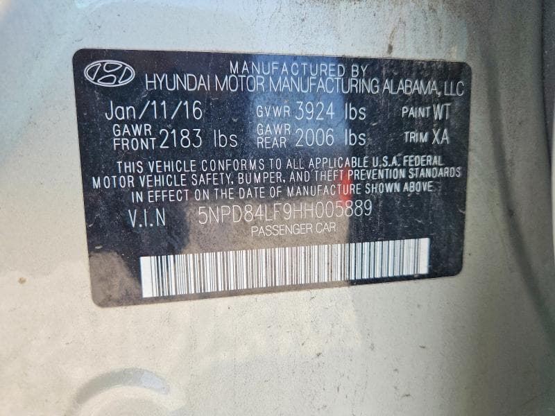 2017 HYUNDAI ELANTRA LIMITED 12