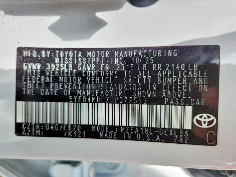 2026 TOYOTA COROLLA LE 13