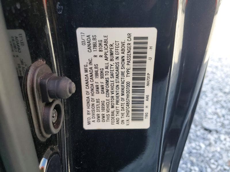 2017 HONDA CIVIC LX 12
