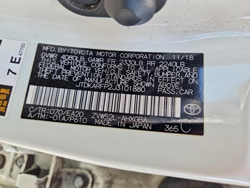 2018 TOYOTA PRIUS PRIME PREMIUM 13
