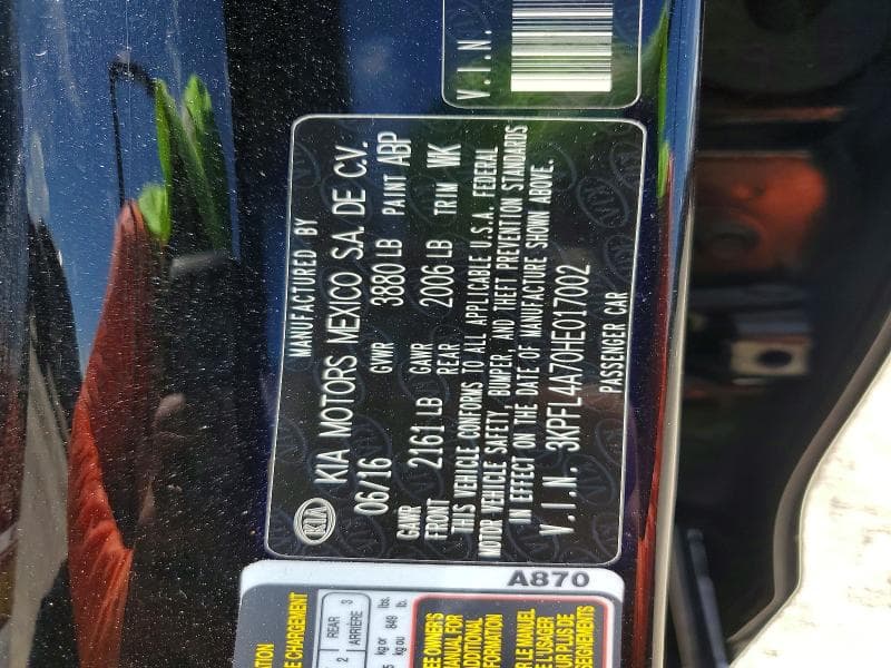 2017 KIA FORTE LX 13