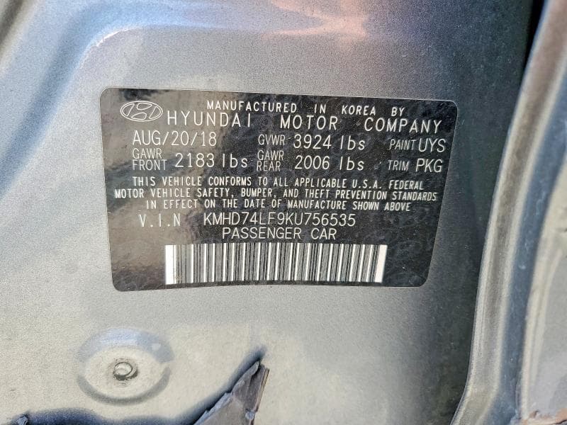 2019 HYUNDAI ELANTRA SE 12