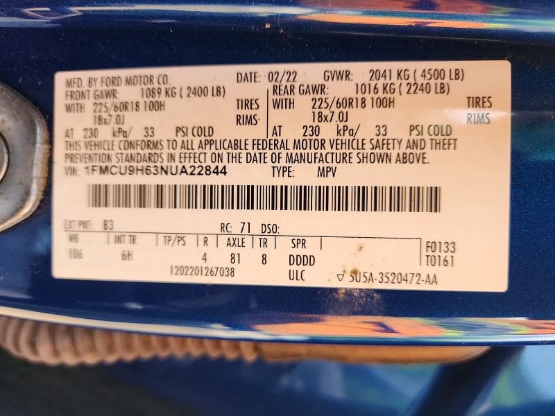 2022 FORD ESCAPE SEL 13