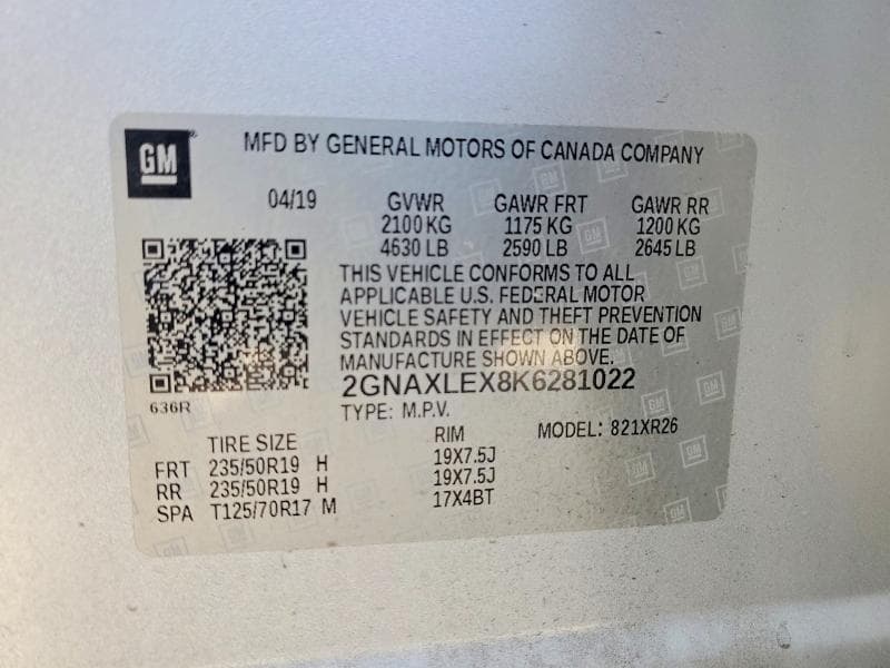 2019 CHEVROLET EQUINOX LT 14