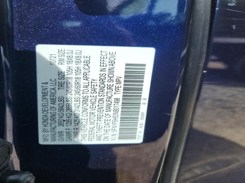 2022 HONDA PILOT EXL 13