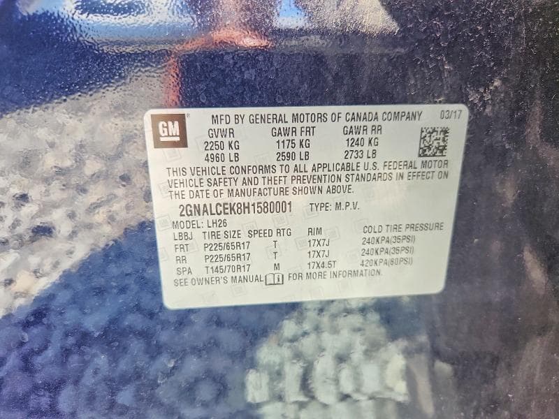 2017 CHEVROLET EQUINOX LT 13