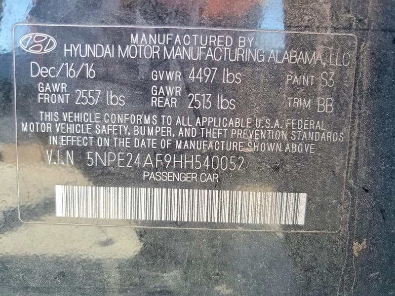 2017 HYUNDAI SONATA SE 13