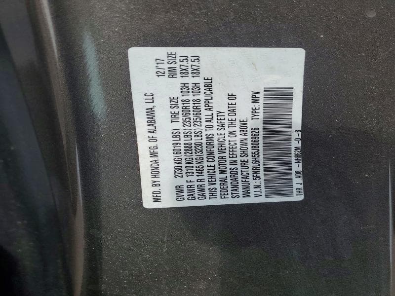 2018 HONDA ODYSSEY EX 13