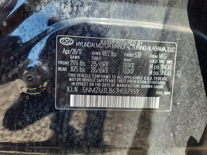 2018 HYUNDAI SANTA FE SPORT 2.4L 14