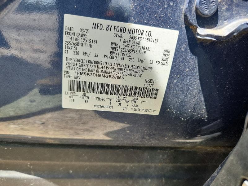 2021 FORD EXPLORER XLT 12