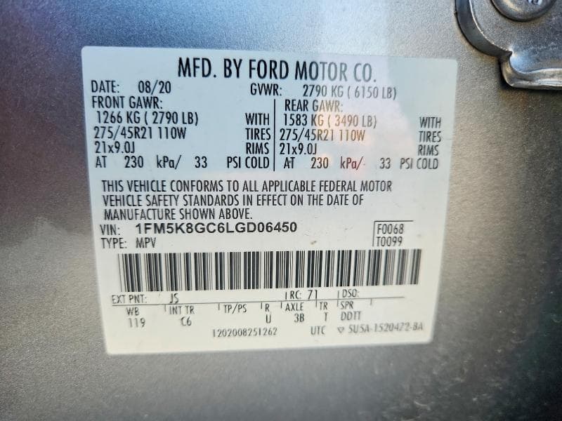 2020 FORD EXPLORER ST 13