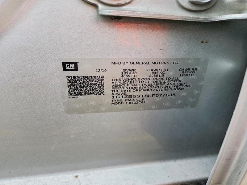 2020 CHEVROLET MALIBU LS 12