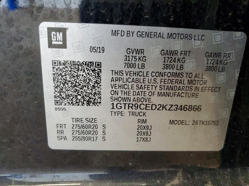 2019 GMC SIERRA K1500 ELEVATION 12