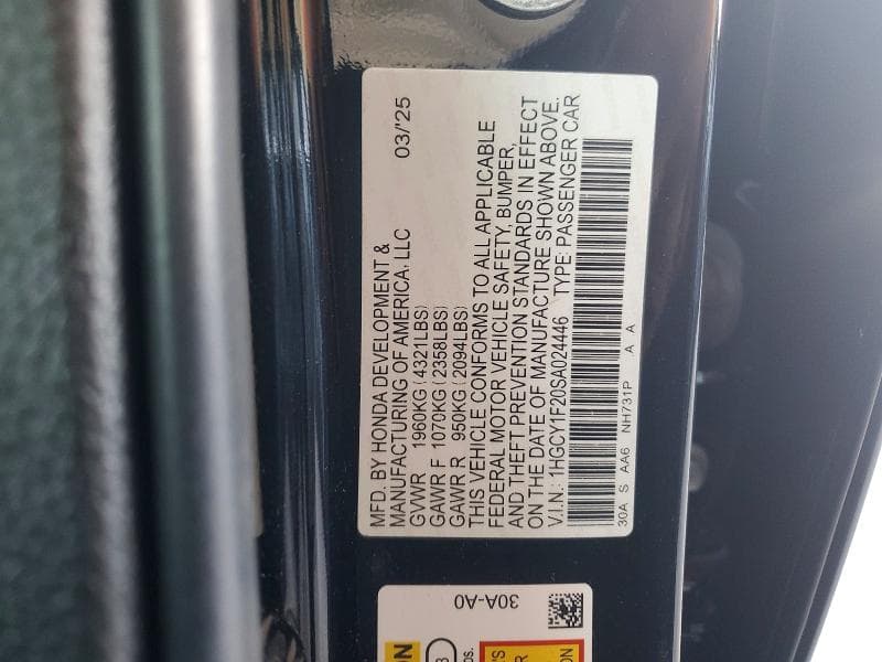 2025 HONDA ACCORD LX 12
