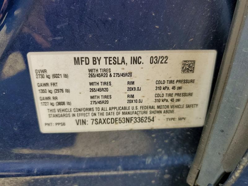 2022 TESLA MODEL X 13