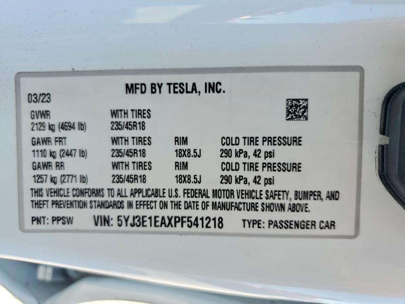 2023 TESLA MODEL 3 12
