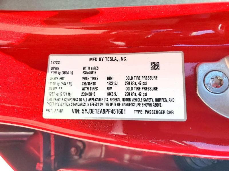 2023 TESLA MODEL 3 13