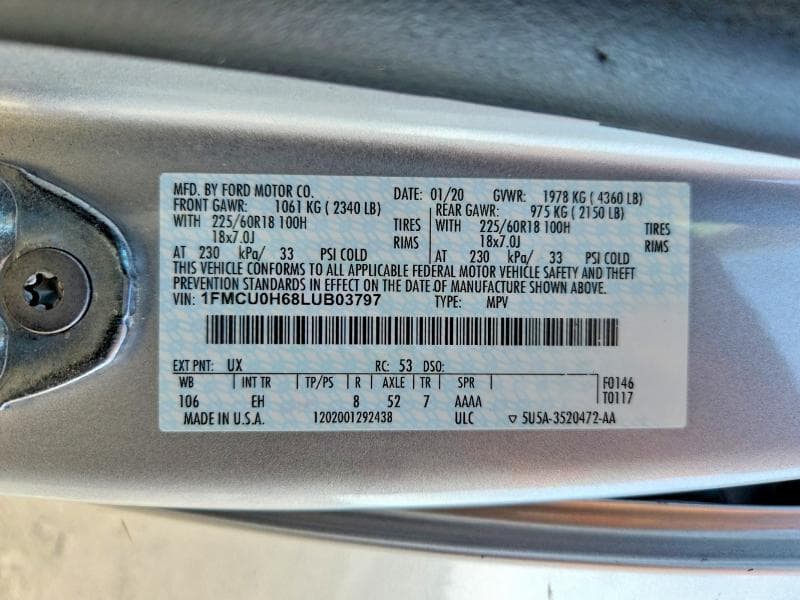 2020 FORD ESCAPE SEL 13