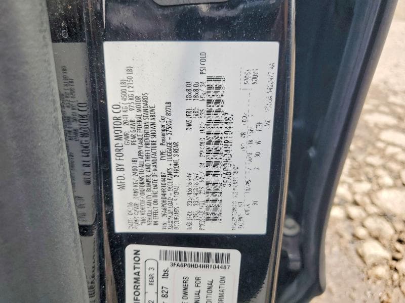 2017 FORD FUSION SE 13