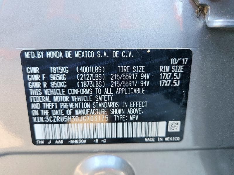 2018 HONDA HR-V LX 12