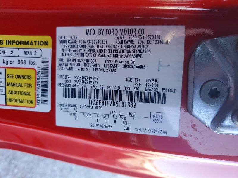 2019 FORD MUSTANG 13