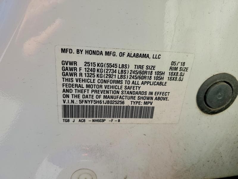 2018 HONDA PILOT EXL 13