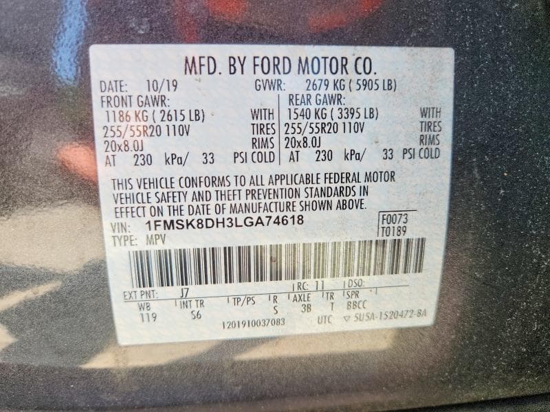 2020 FORD EXPLORER XLT 13
