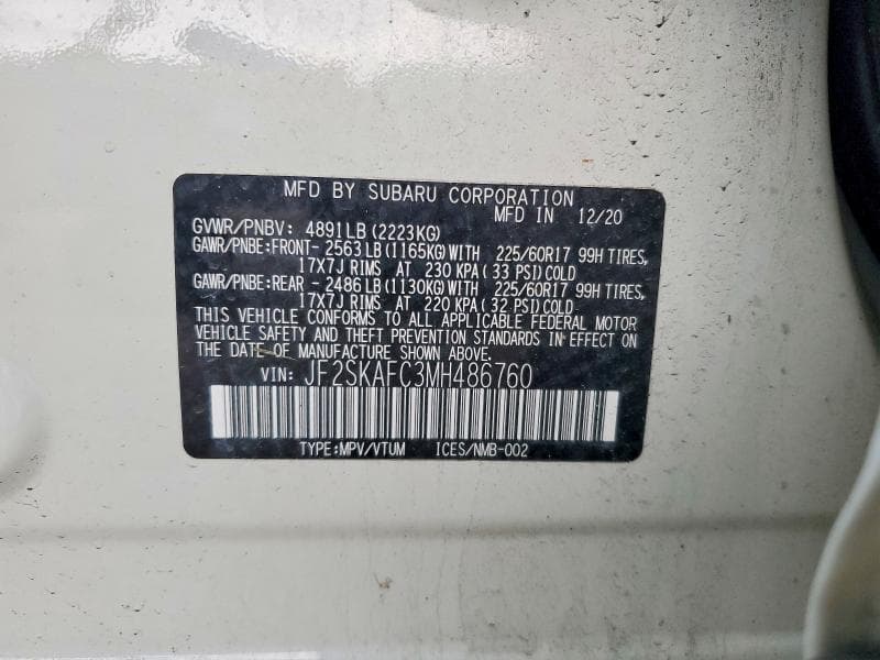 2021 SUBARU FORESTER PREMIUM 14