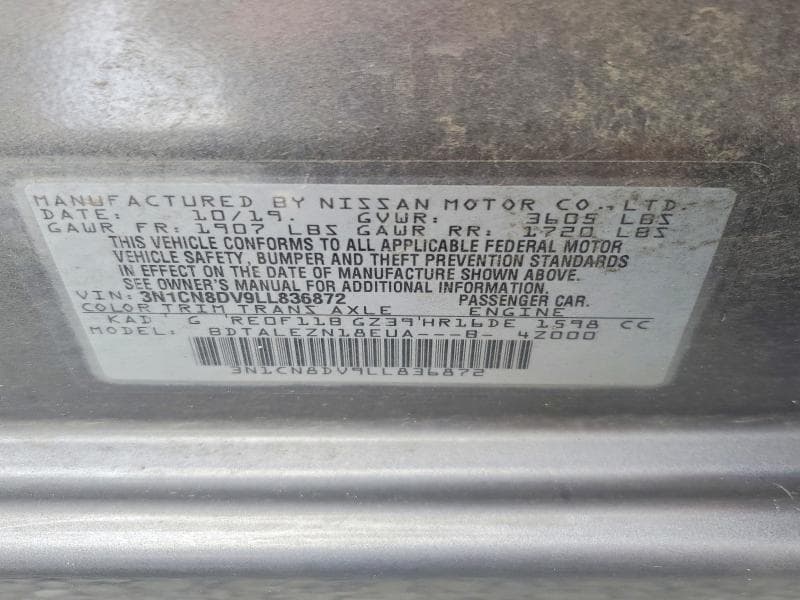 2020 NISSAN VERSA S 13