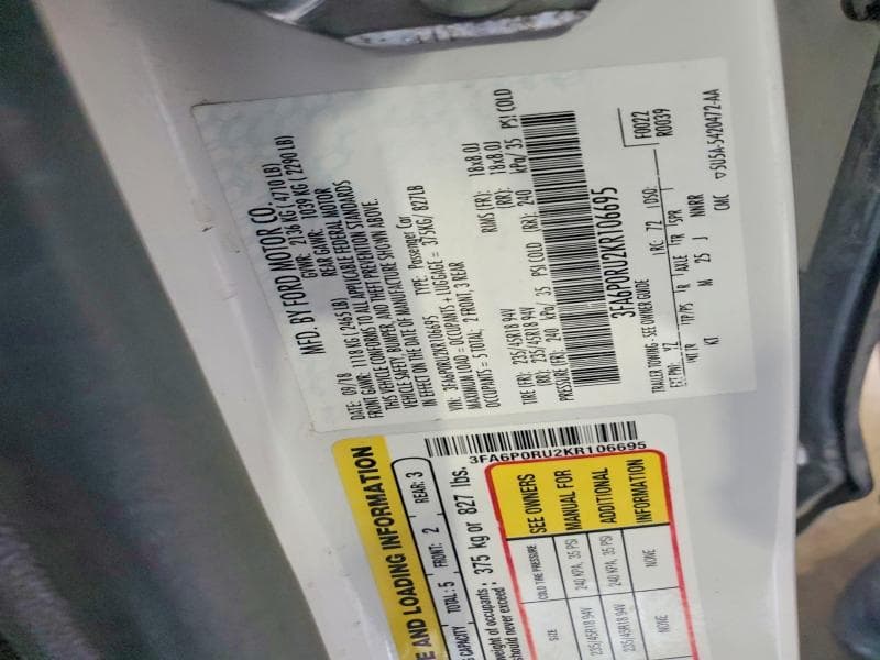 2019 FORD FUSION TITANIUM 12