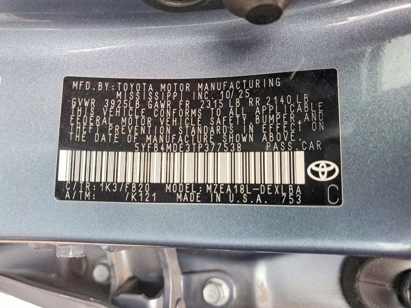 2026 TOYOTA COROLLA LE 13