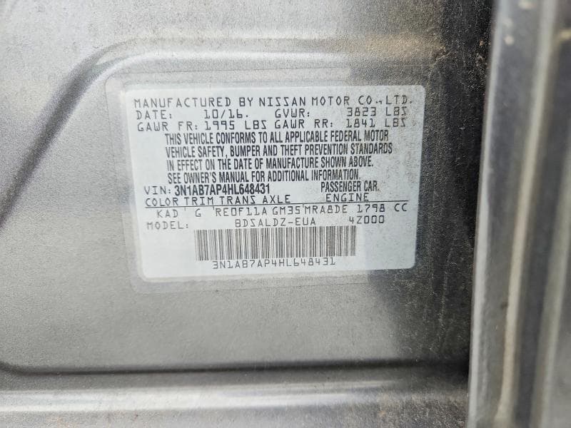 2017 NISSAN SENTRA SV 12