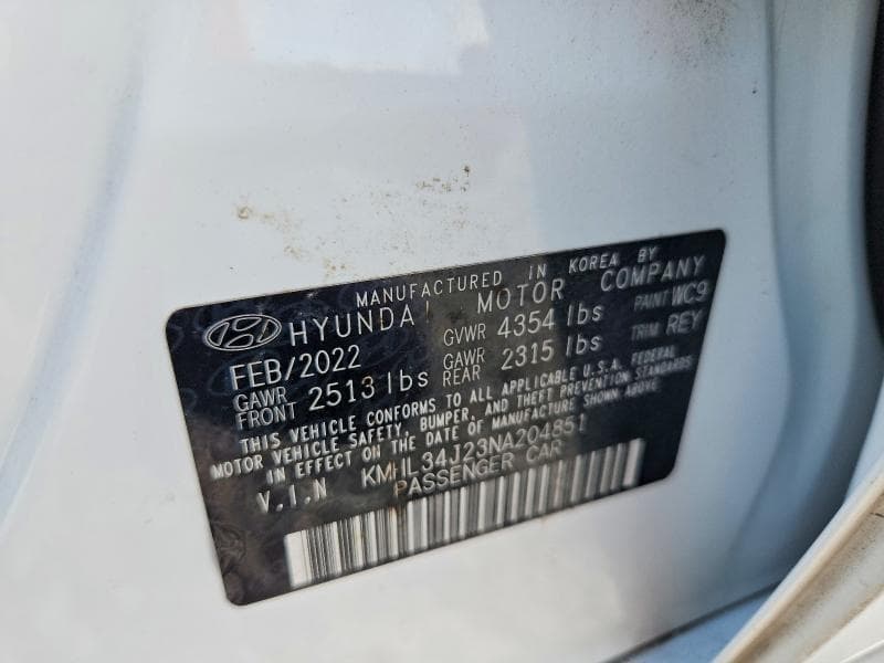 2022 HYUNDAI SONATA LIMITED 12