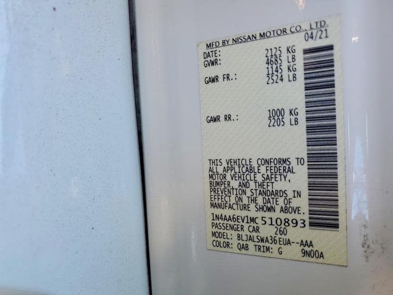 2021 NISSAN MAXIMA SR 13