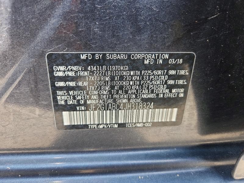 2018 SUBARU CROSSTREK PREMIUM 12