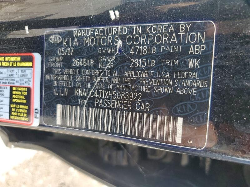 2017 KIA CADENZA TECHNOLOGY 13