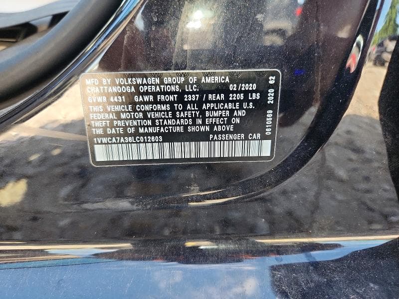 2020 VOLKSWAGEN PASSAT SEL 12