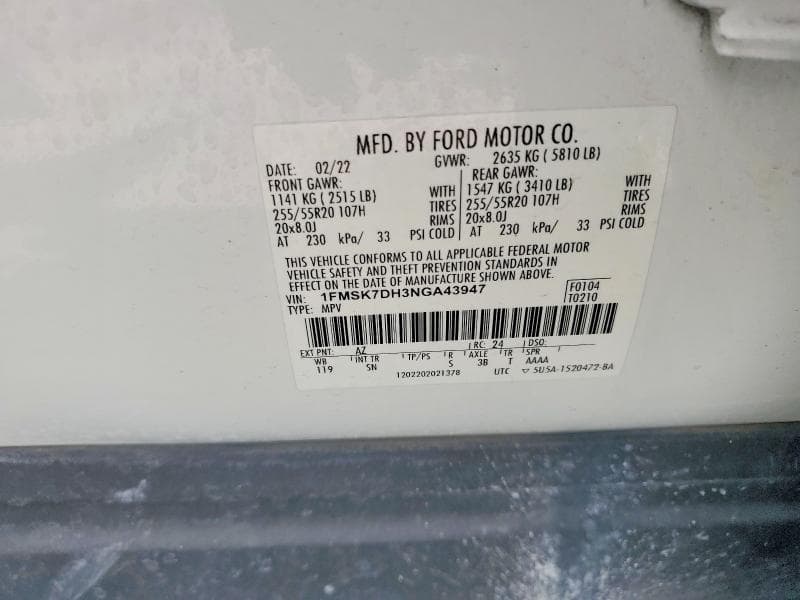 2022 FORD EXPLORER XLT 14