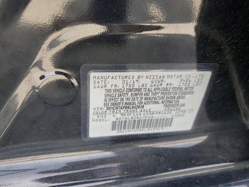 2019 NISSAN VERSA SV 12