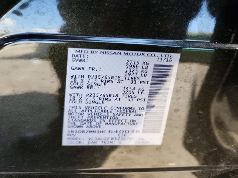 2017 NISSAN PATHFINDER SL 14