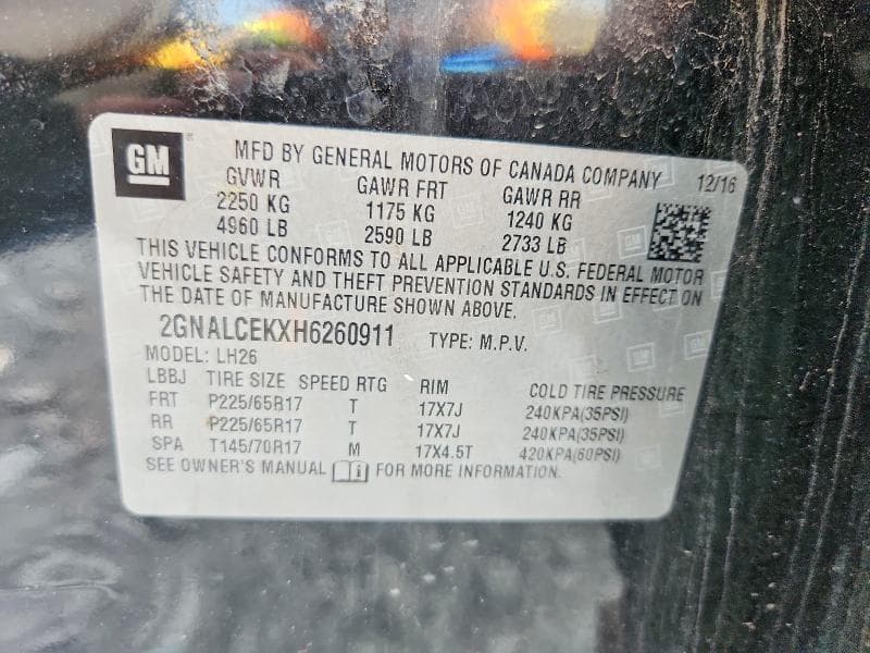 2017 CHEVROLET EQUINOX LT 13