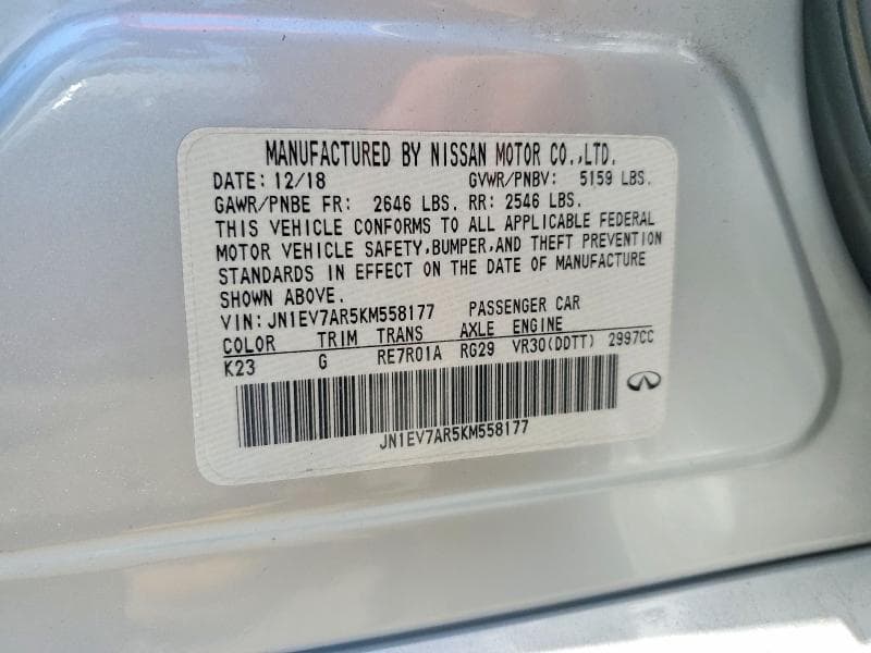 2019 INFINITI Q50 12
