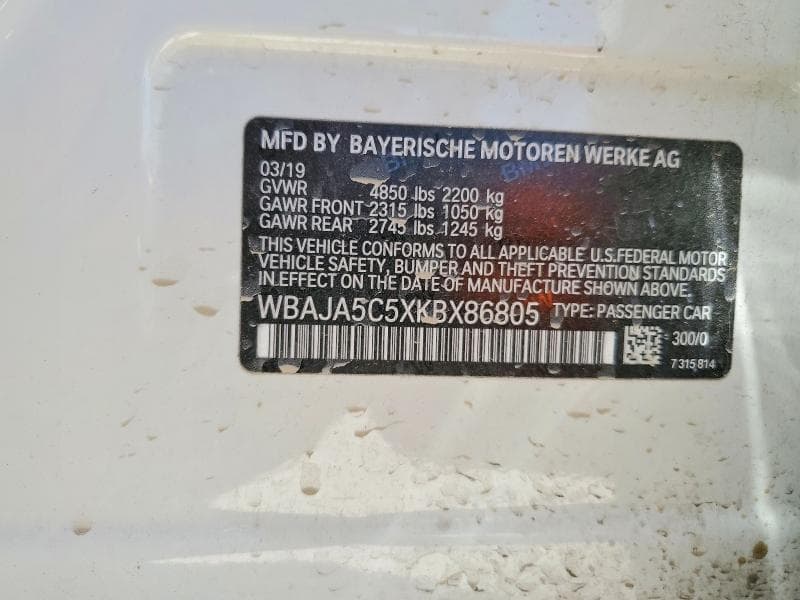 2019 BMW 530 I 12