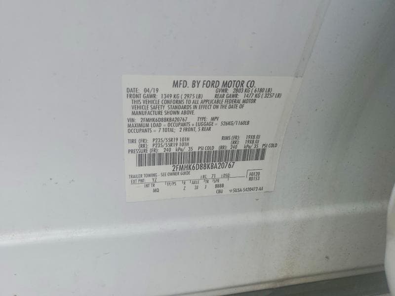 2019 FORD FLEX LIMITED 12