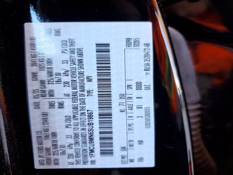 2025 FORD ESCAPE ST LINE 13