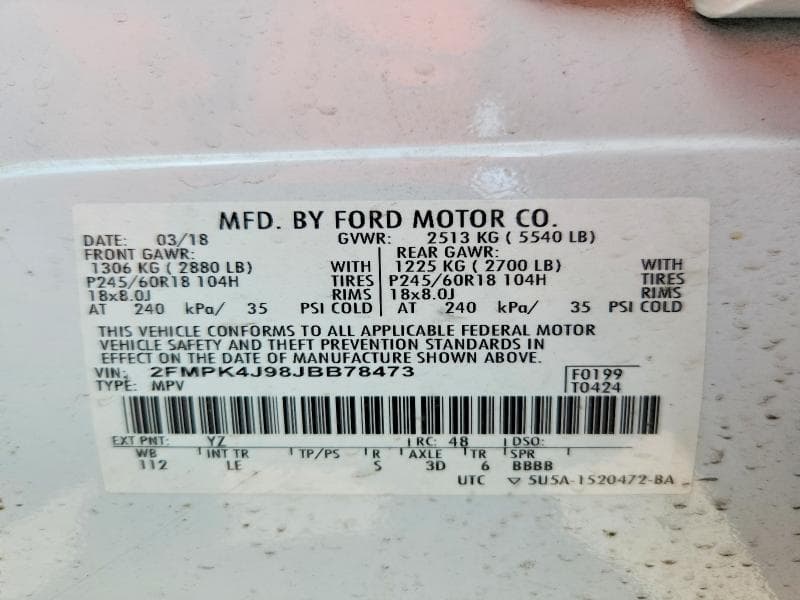2018 FORD EDGE SEL 14
