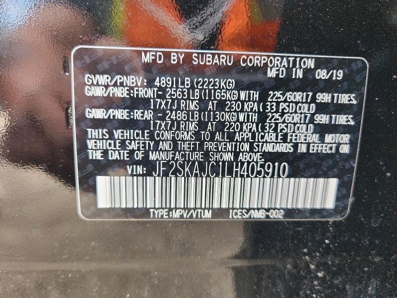 2020 SUBARU FORESTER PREMIUM 13