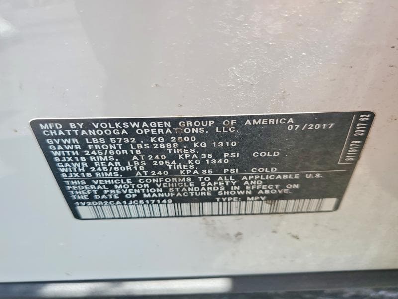 2018 VOLKSWAGEN ATLAS SE 13