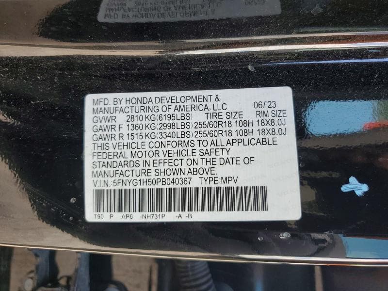 2023 HONDA PILOT EXL 12