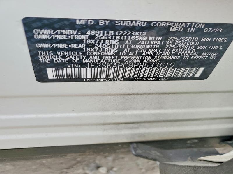 2023 SUBARU FORESTER LIMITED 13
